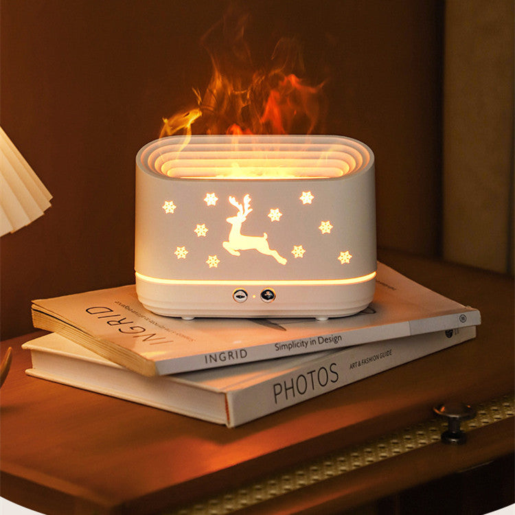 Elk Flame Essential Oil Diffuser & Humidifier – Realistic Flame Effect Night Light
