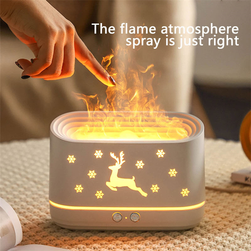 Elk Flame Essential Oil Diffuser & Humidifier – Realistic Flame Effect Night Light